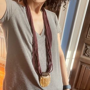 Donatella Pellini Bead, Chain and Resin necklace